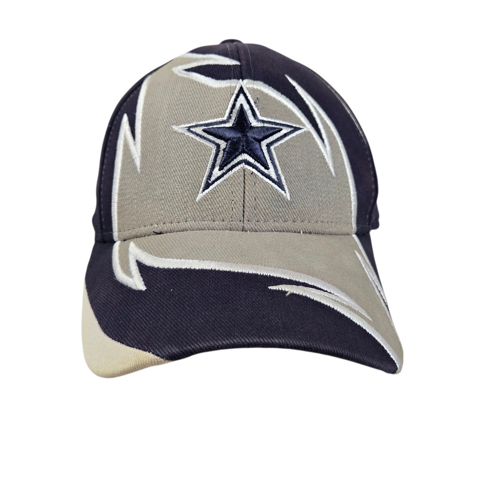 Vtg 90s Dallas Cowboys NFL Team Apparel Strap Back Lightning Bolt Flames? READ